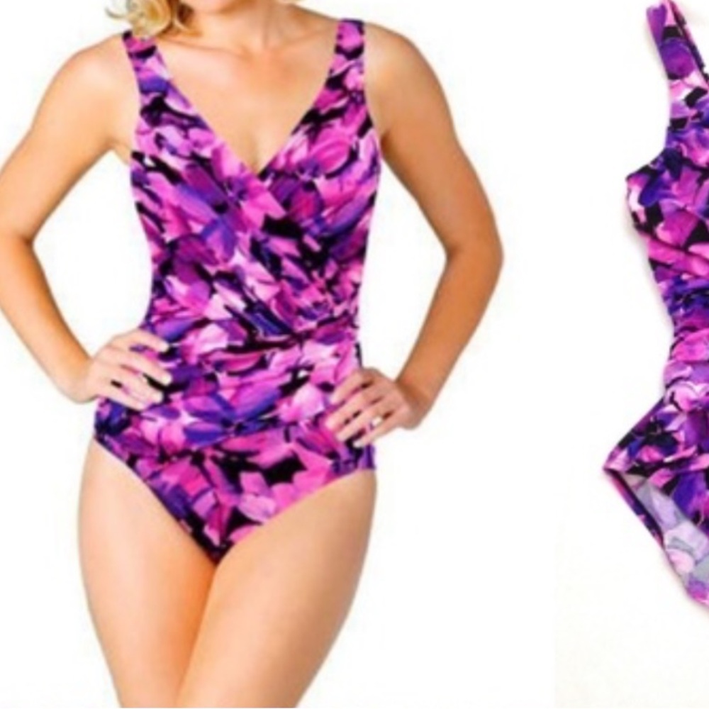 Kirkland Signature Bold Pink and Purple Swimsuit Miraclesuit